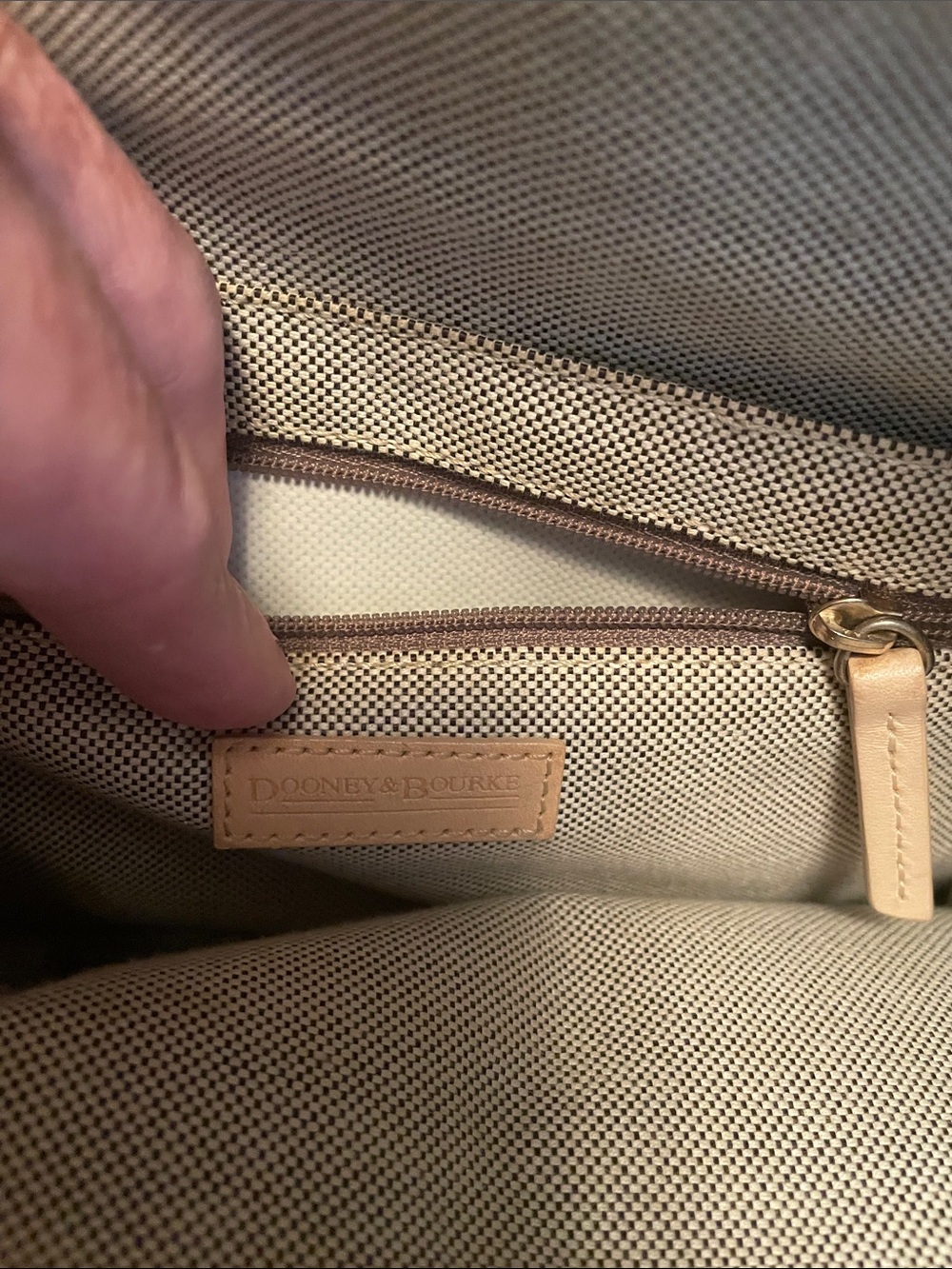 Dooney & Bourke Lavender Monogram Tote with Cream & Gold Trim - Picture 5 of 7